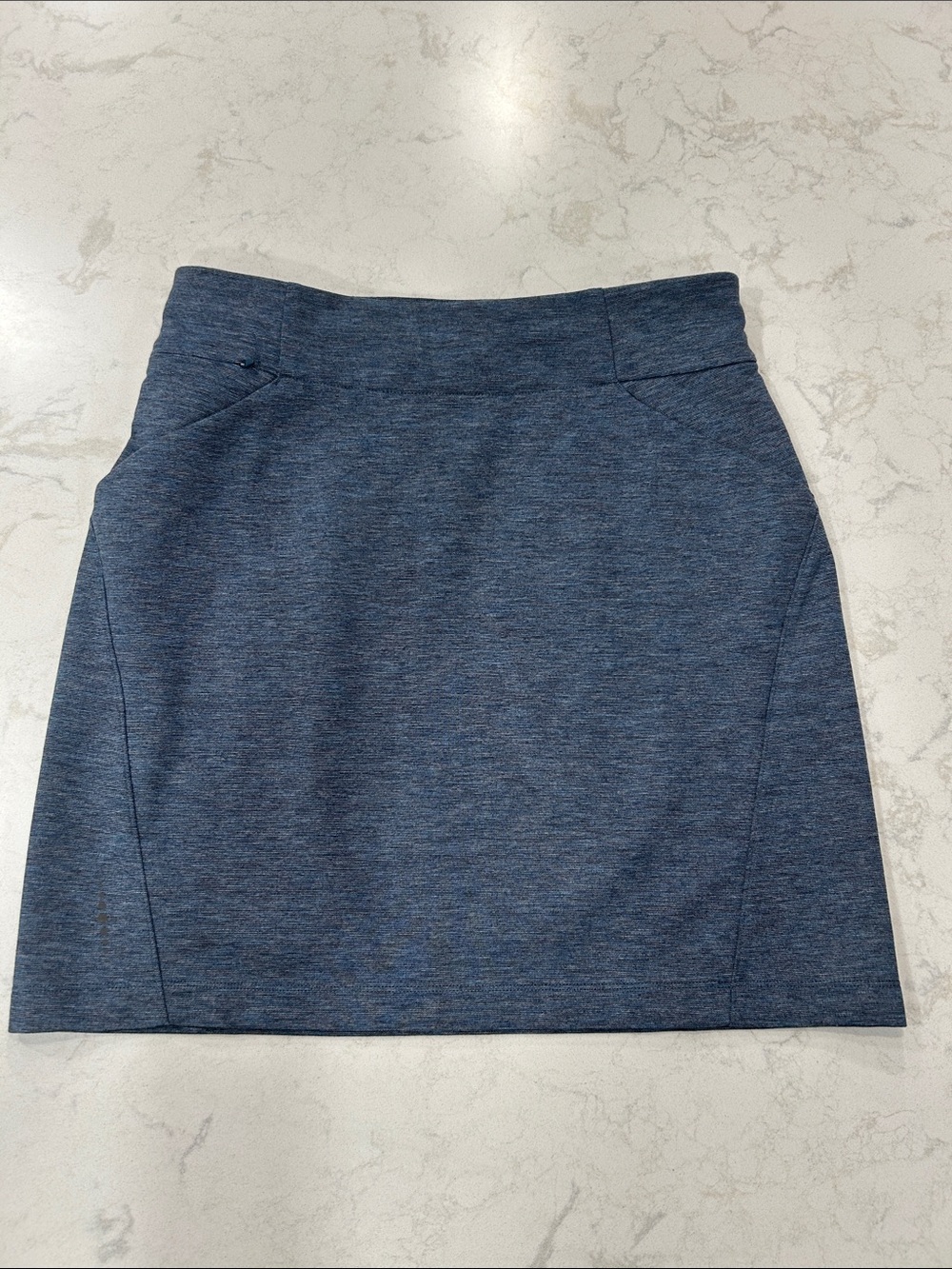 Title Nine Women's Stretch Ponte Mini Skirt in Heather Navy Pickleball Tennis